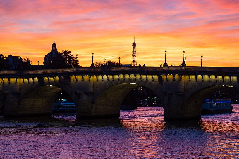 Blick auf die Brücke Pont Neuf in Paris, Frankreich van Rico Ködder