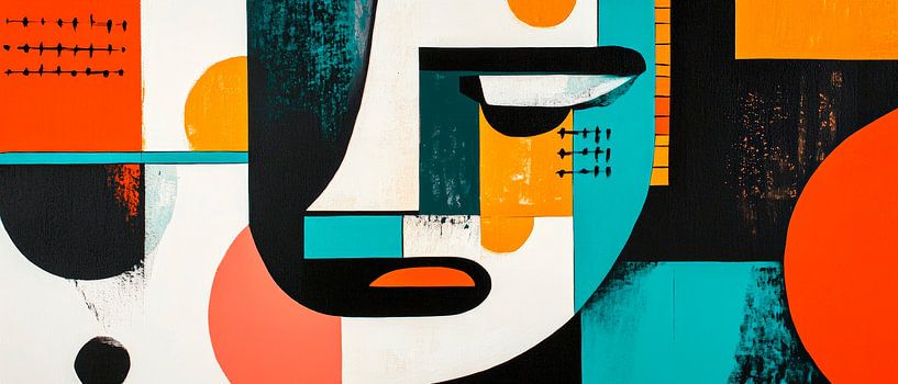 Moderne abstracte gezichtsillustratie van Poster Art Shop