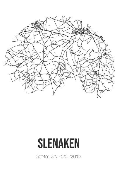 Slenaken (Limburg) | Carte | Noir et Blanc par Affiches de lieux