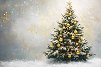 Arbre de Noël avec décoration dorée