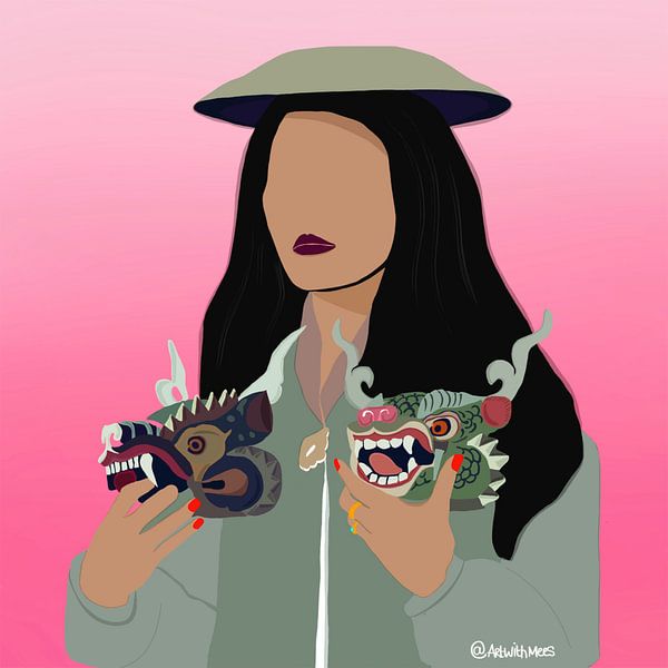 Femme dragon autochtone par Artwithmees