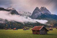 Misty Morning in the Bavarian Alps in Germany