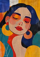 Bunte Illustration einer Frau