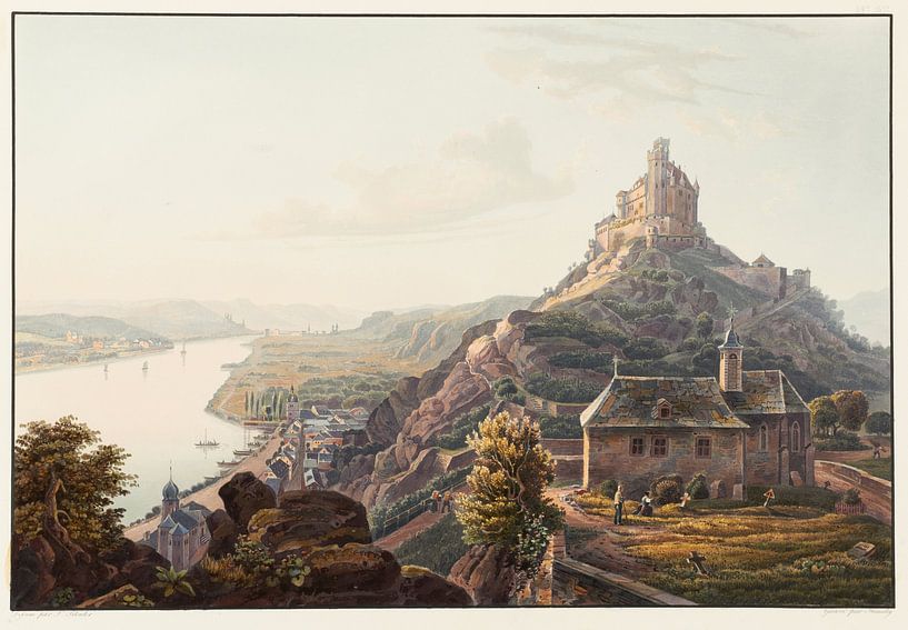 View from Marksburg Castle towards Braubach, Johann Ludwig Bleuler by Masterful Masters