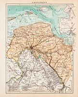 Carte vintage Province de Groningen ca. 1900