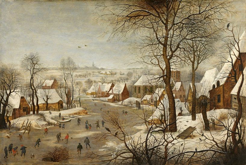 Paysage d'hiver avec piège à oiseaux, Pieter Brueghel le Jeune par Des maîtres magistraux