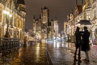 Ghent on a rainy night