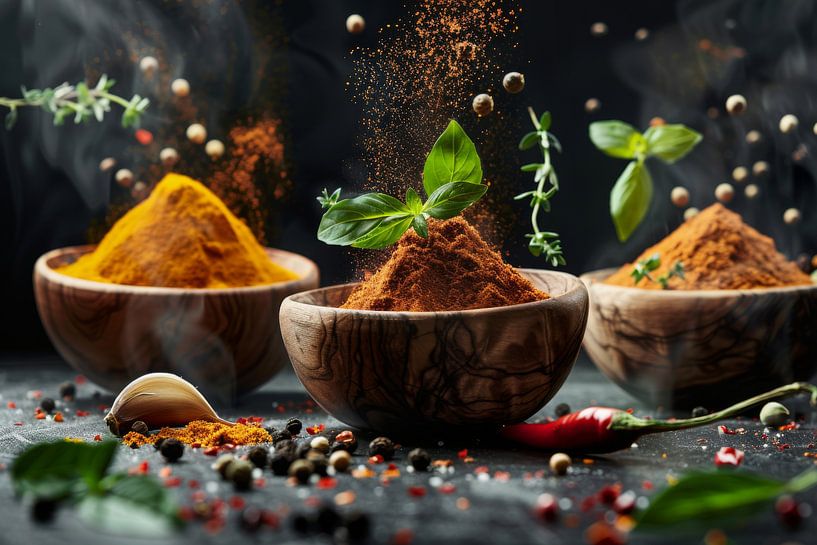 Fliegende Gewürze – Küche von Poster Art Shop