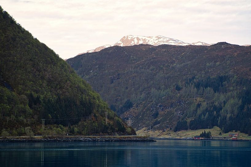 Fjord en Norvège, ciel nuageux par Martin Köbsch