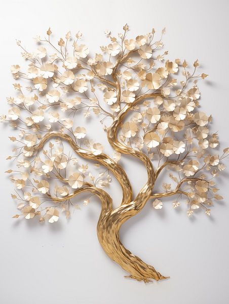 Tree in gold and white by Bert Nijholt
