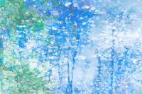 Abstrakte Waldlandschaft in Blau und Grün