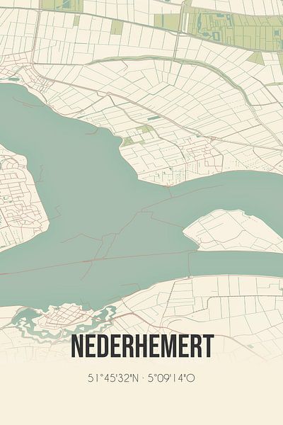 Vintage map of Nederhemert (Gelderland) by Prints of Place
