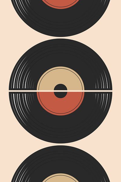 Retro Vintage Musik Pop Kunst Vinyl Abstraktion Geo von FRESH Fine Art