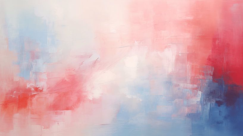 Abstract painting, red and blue textured pastel coloured art design background by Animaflora PicsStock