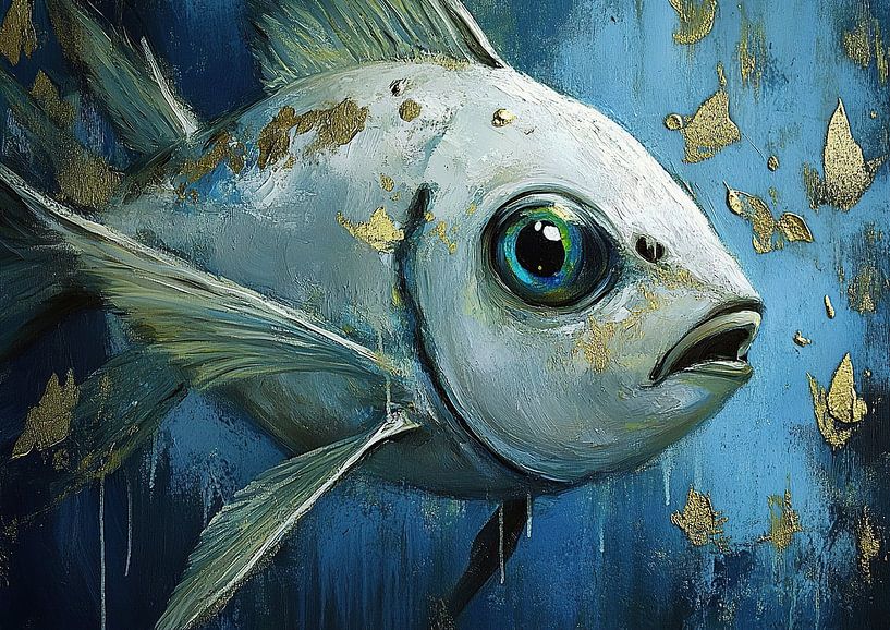 Fischblau | Ozean Schimmer von Wunderbare Kunst