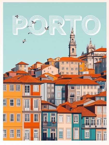 Affiche de la ville de Porto par Michiel Dros