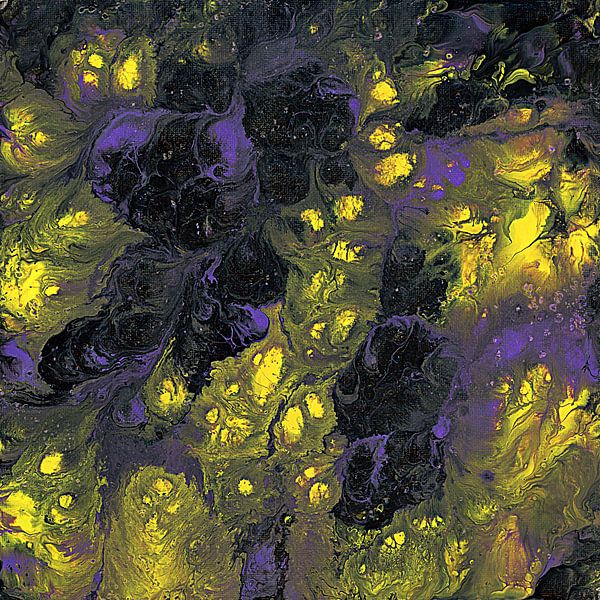 Into Yellow And Purple Space Abstrakt von Dorothy Berry-Lound