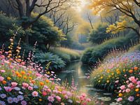 Garten in voller Blüte