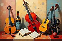 Stillleben mit Musikinstrumenten