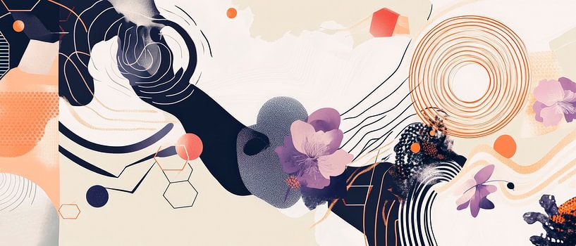 Creatieve abstracte handinteractie van Poster Art Shop