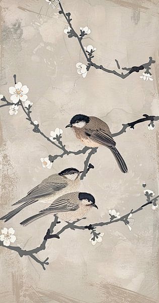 Kirschblüte und Vögel von Danny van Eldik - Perfect Pixel Design