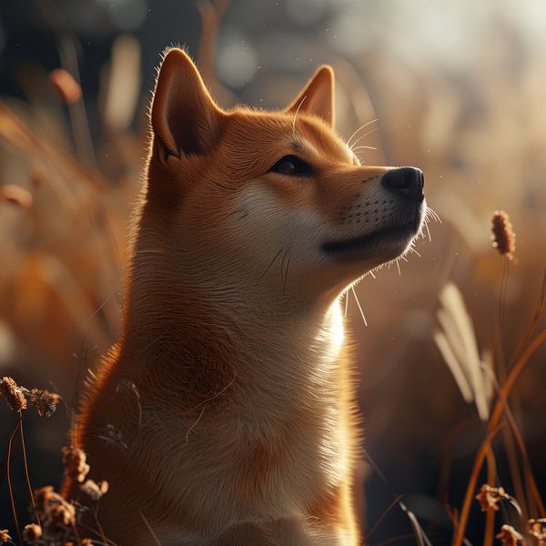 Shiba in der Morgensonne von DNH Expressions