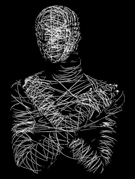 Wireframe Menschliche Figur in abstrakter Bewegung von Ramy Salah Hefny