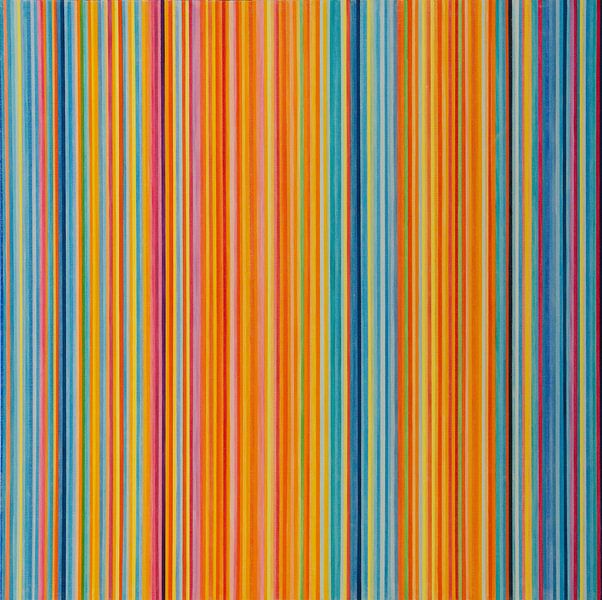 Bunte, enge Streifen malen von Anja Namink - Gemälde