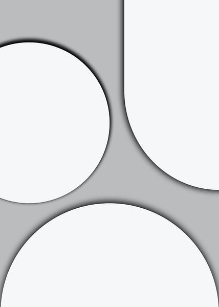 Mond Sonne Erde in Grau von Mad Dog Art