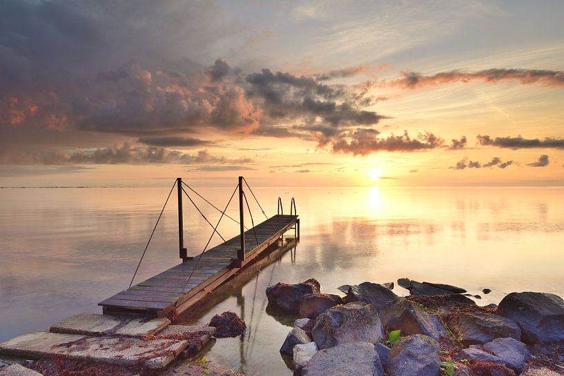 Échafaudage au lever du soleil par John Leeninga