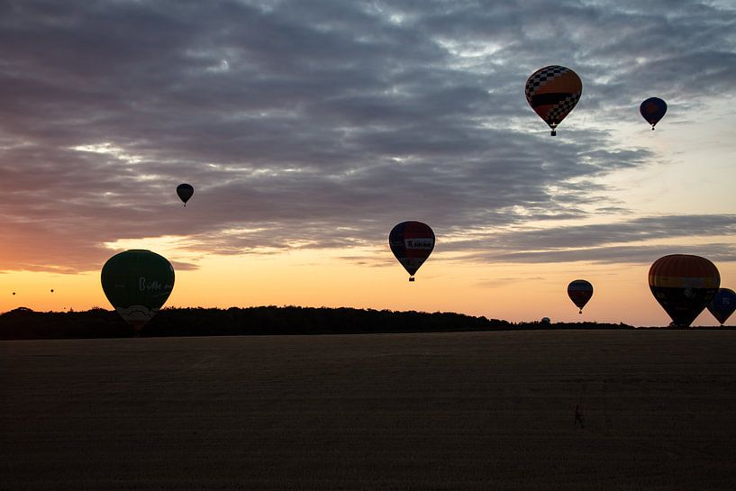 Hot Air Balloon at night by Cornelius Fontaine