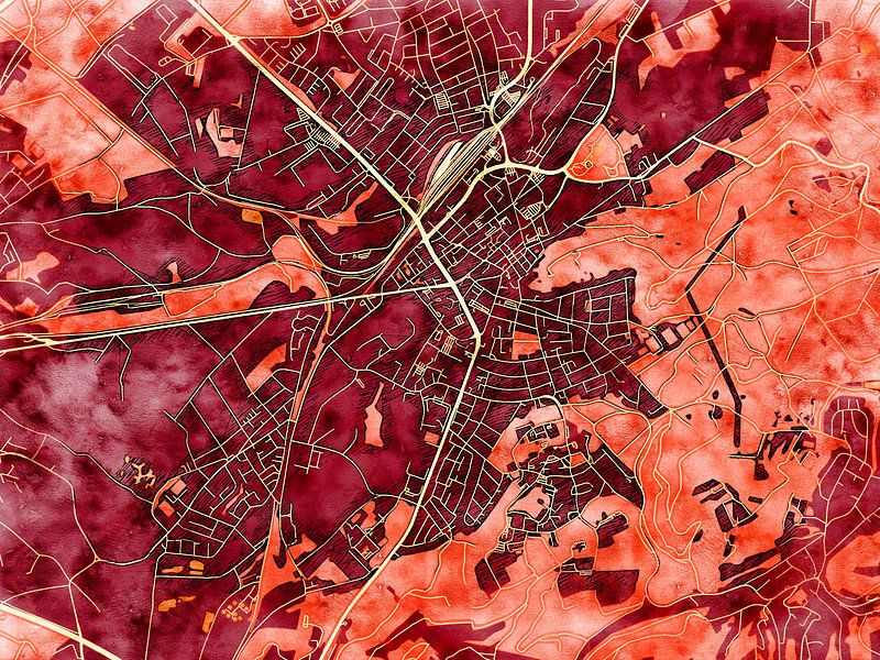 Carte de Homburg avec le style 'Amber Autumn' par Maporia