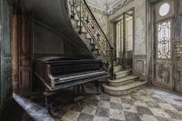 Old piano in abandoned castle