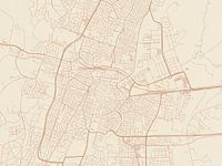 Kaart van Haarlem in Terracotta