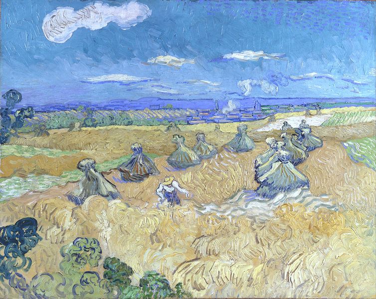 Weizenfelder mit Schnitter, Vincent van Gogh von Meisterhafte Meister