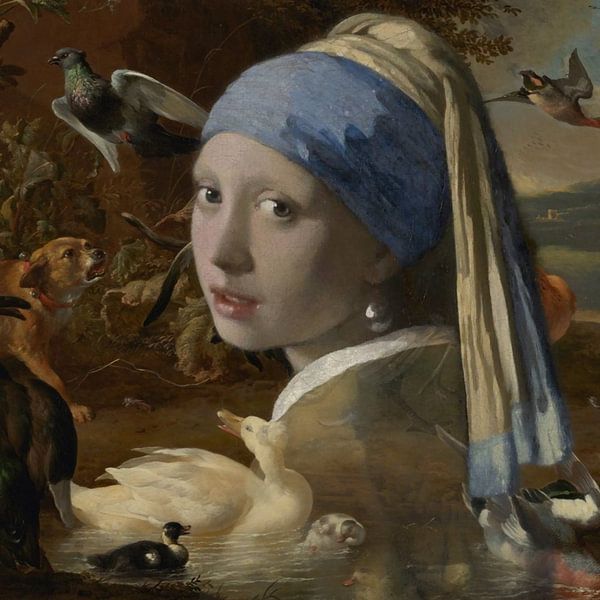 Girl with a Pearl Earring &amp; Animals - Vermeer meets nature by Kleurenrijk