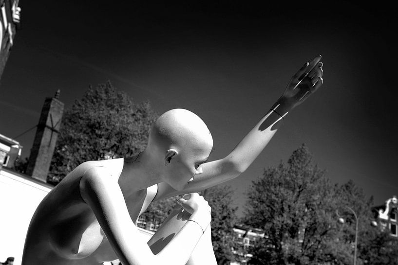 Flohmarkt, Jordaan, Amsterdam (Schwarz-Weiß) von Rob Blok