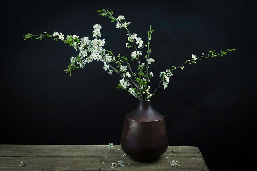 Nature morte moderne - fleur blanche dans un vase par By Marjolein Design
