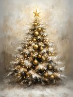 Arbre de Noël doré dans la neige