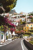 Houses against the mountain in Positano
