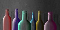 Colorful glass bottles