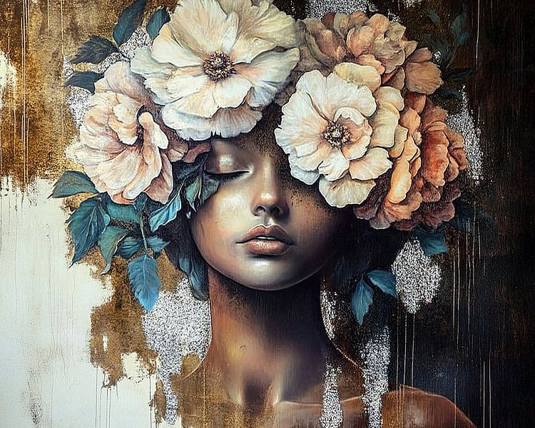 Blumen für Frauen | Sanfter Blick zwischen Blütenblättern von Wunderbare Kunst