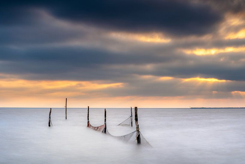 Coucher de soleil sur l'IJsselmeer par Fotografiecor .nl