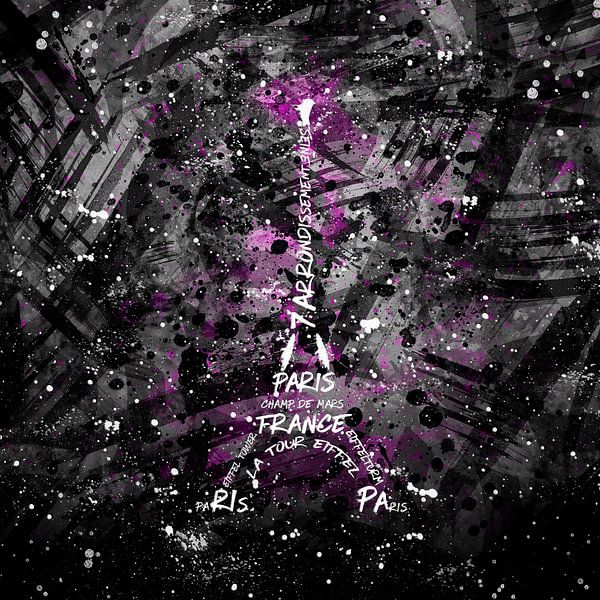 Digital-Art Tour Eiffel | rose/sw  par Melanie Viola