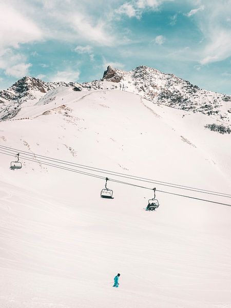 Skier in the French Alps by Mick van Hesteren
