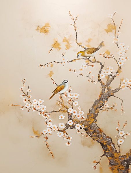 Almond blossom with birds, Vincent van Gogh by Caroline Guerain