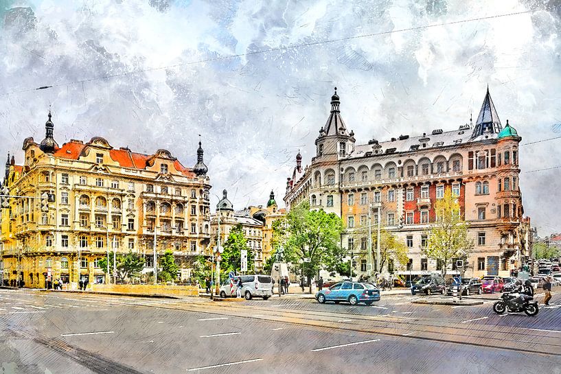Prague watercolor art #Prague by JBJart Justyna Jaszke