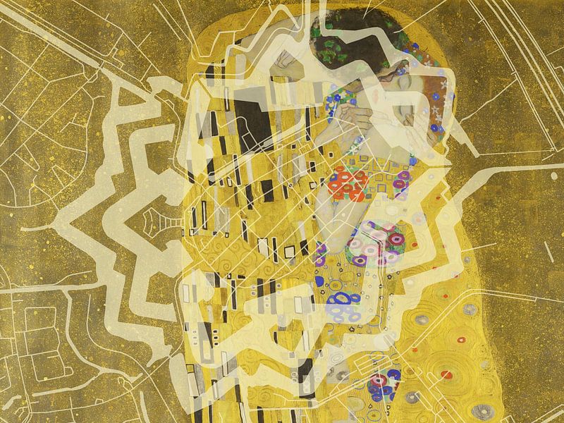Karte von Naarden dem Kuss von Gustav Klimt von De Kaartenwinkel