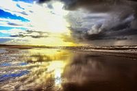 JingJang in lucht en strand