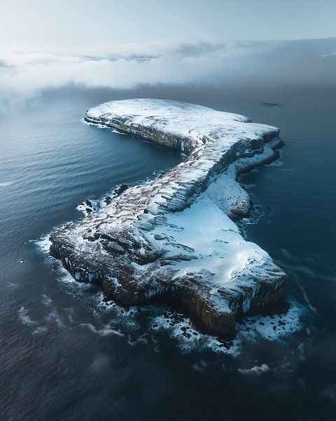 Arctisch zeezicht van fernlichtsicht